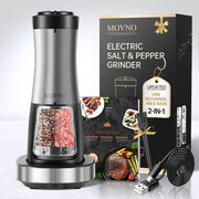 MOVNO 2-IN-1 Electric Salt & Pepper Grinder (Black)