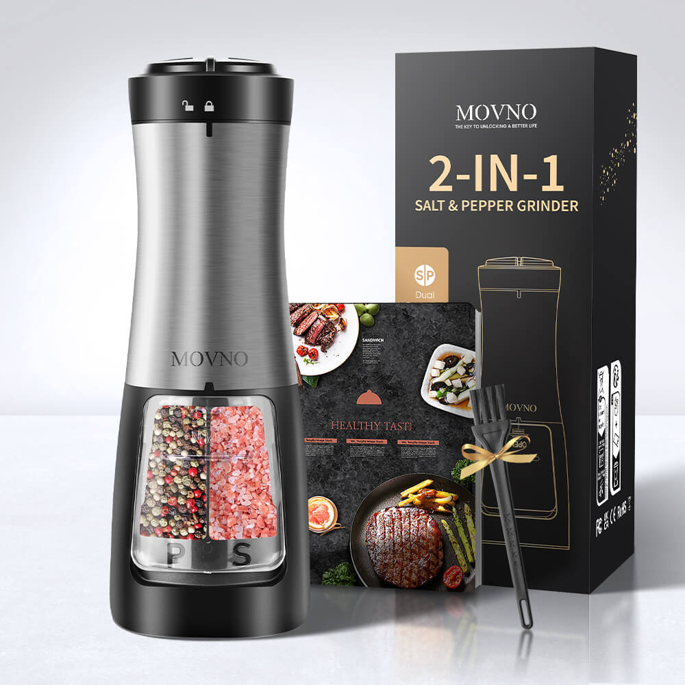 MOVNO 2-IN-1 Electric Salt & Pepper Grinder (Battery Powered)