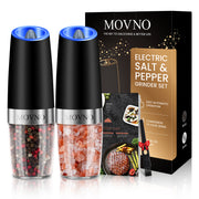 MOVNO 2Pcs Gravity Electric Grinder Set, One Hand Automatic Operation