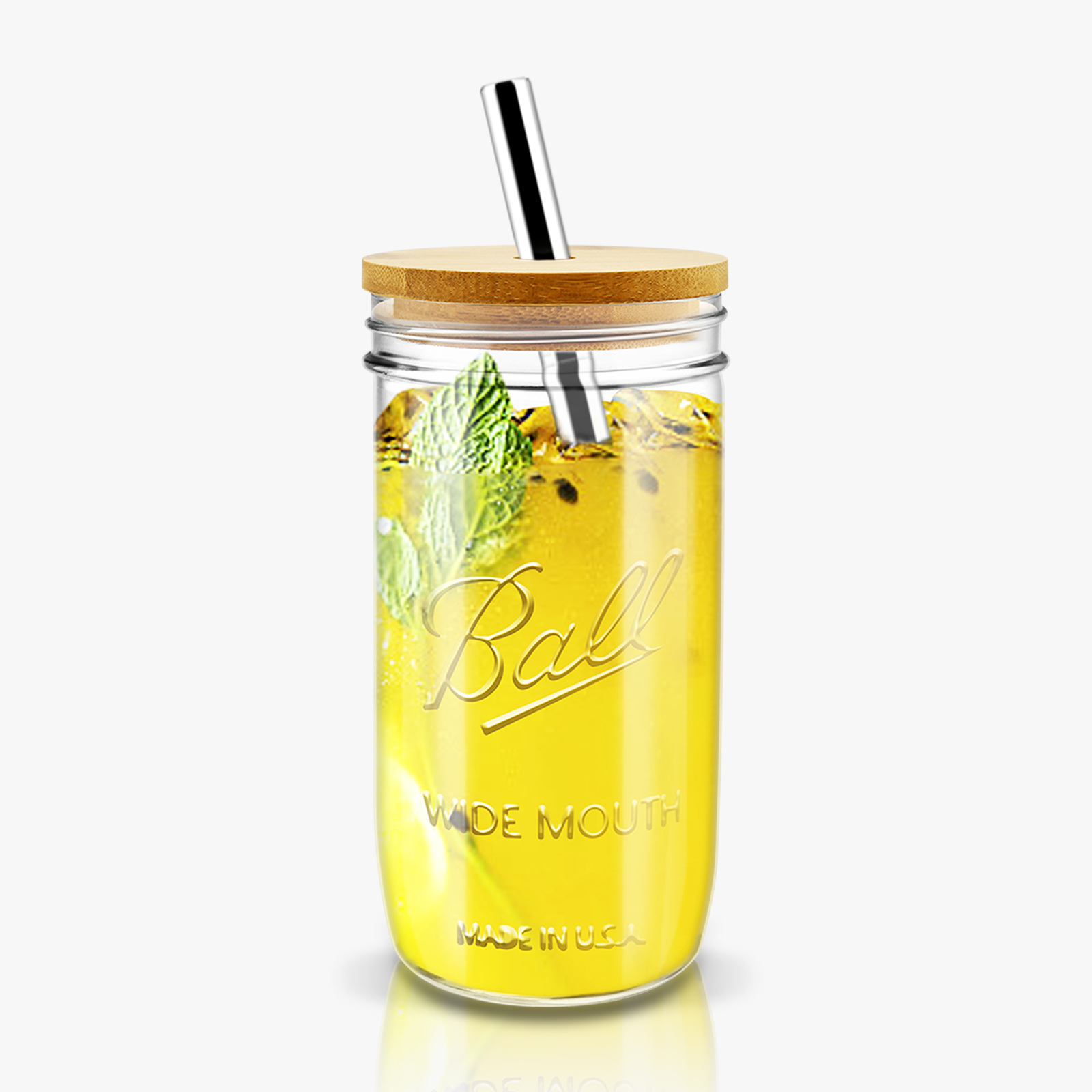Mason Jar With Lid And Straw, Glass Cups With Lid And Straws - Wide Mouth  Reusable Drinking Glasses, Iced Coffee Cups With Lids