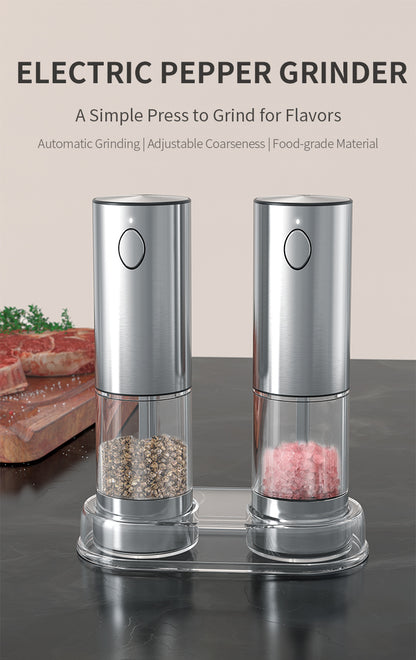 Rechargeable Electric Salt and Pepper Grinder Set  with USB Charging Cable