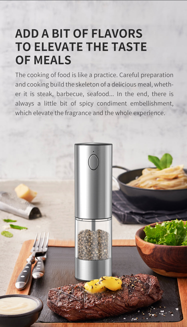 Rechargeable Electric Salt and Pepper Grinder Set  with USB Charging Cable