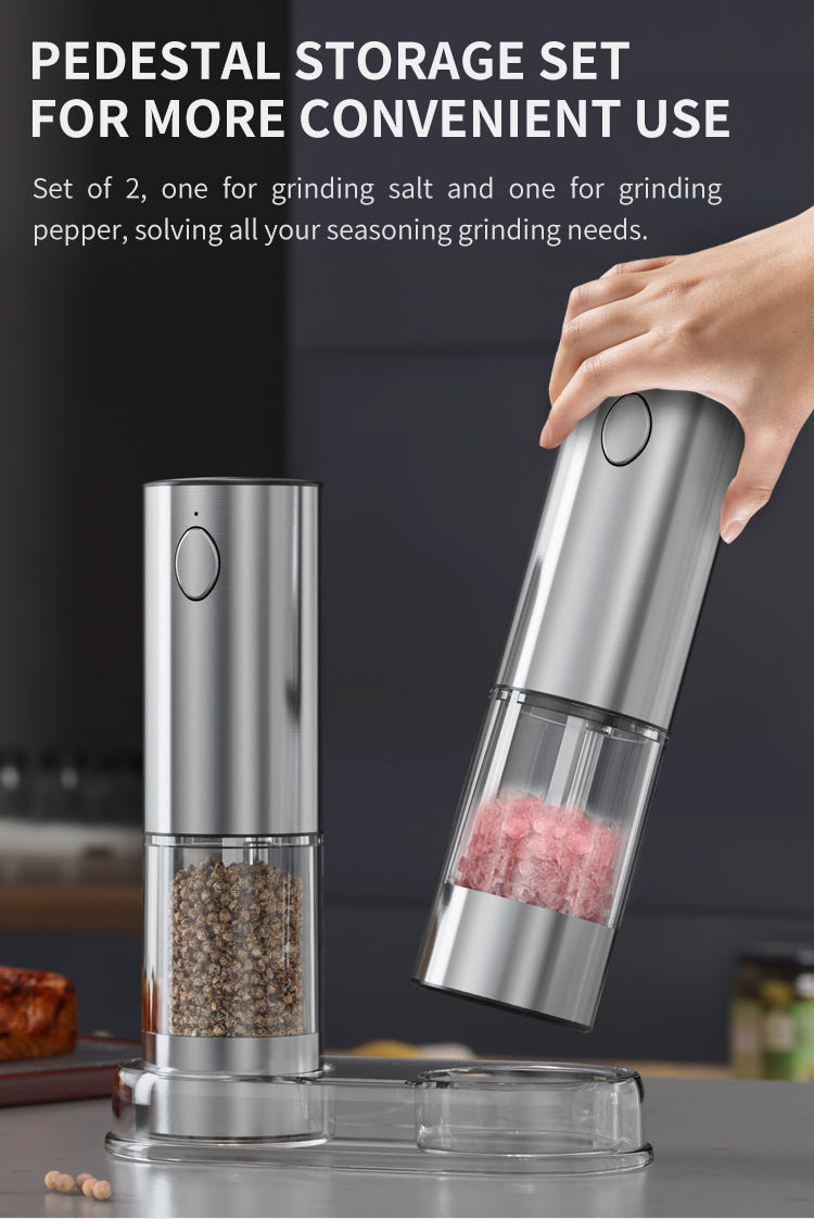 Rechargeable Electric Salt and Pepper Grinder Set  with USB Charging Cable